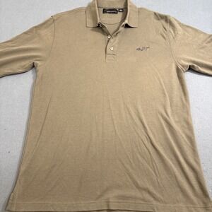 SWEATER SHIRT MENS LARGE Greg Norman POLO KHAKI  L/S‎ 1/4 Button Pullover